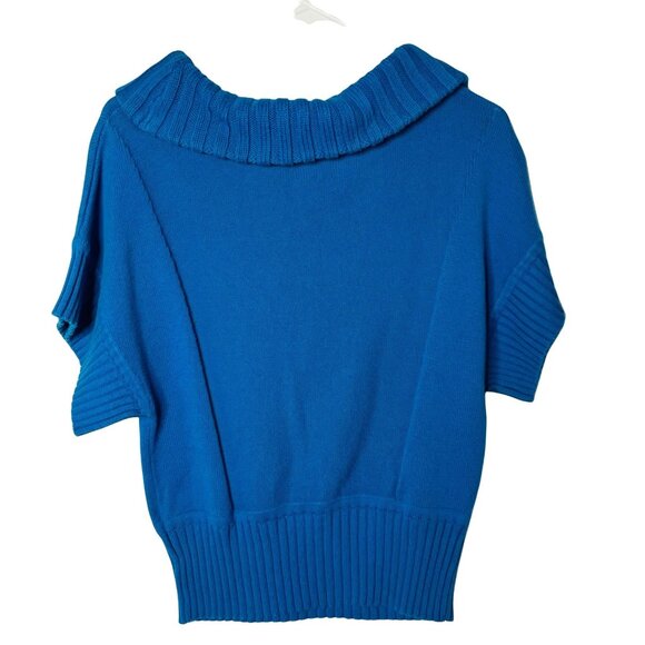 Womens Blue Cowl Neck Sweater Kenneth Cole Knit Top u Size Medium - Picture 6 of 6